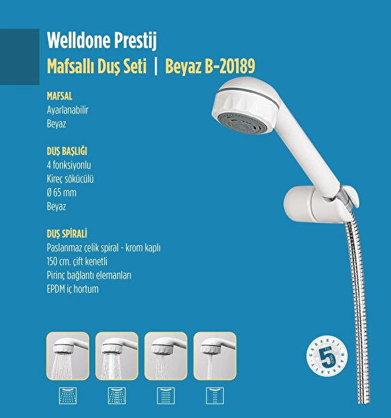 Welldone Duş Başlığı, Spirali, Seti
