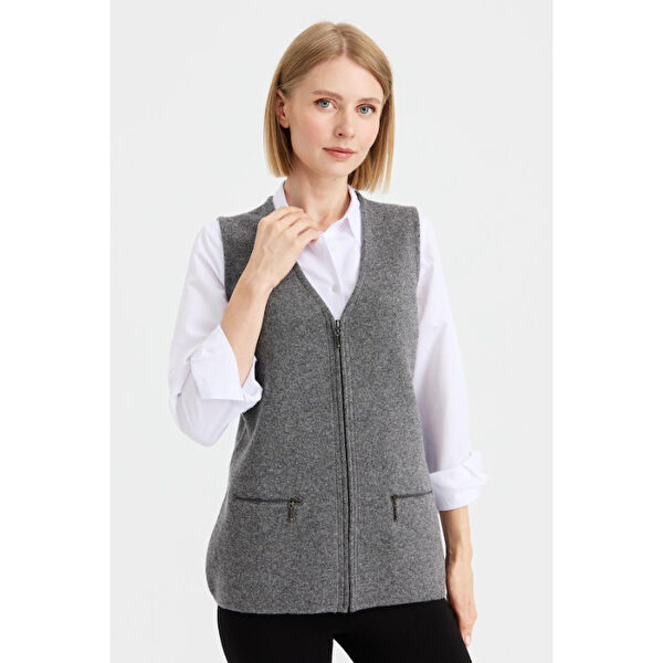 Desen Triko Kadın Yelek