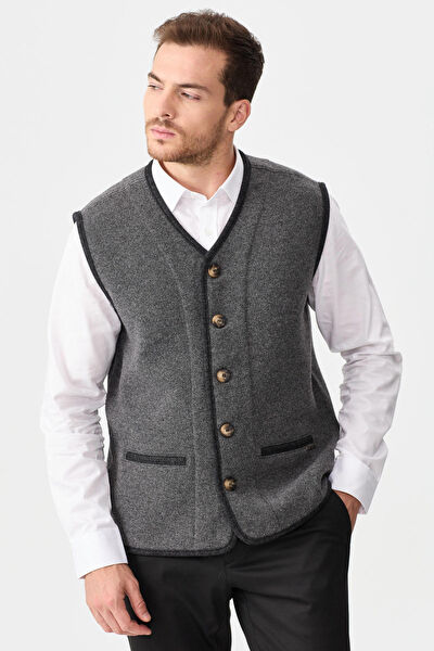 Desen Triko Erkek Yelek