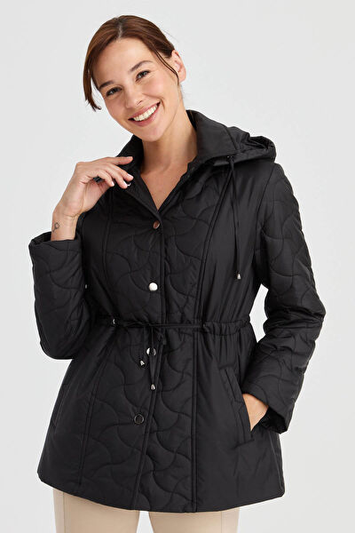 Desen Triko Kadın Kaban