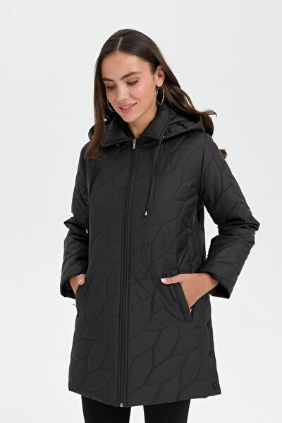 Desen Triko Kadın Kaban