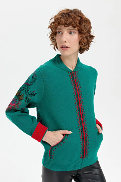 Desen Triko Kadın Ceket