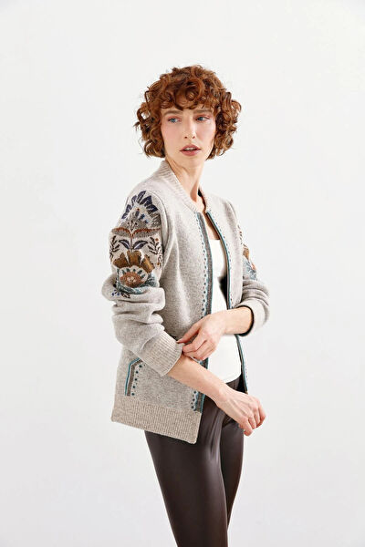 Desen Triko Kadın Ceket