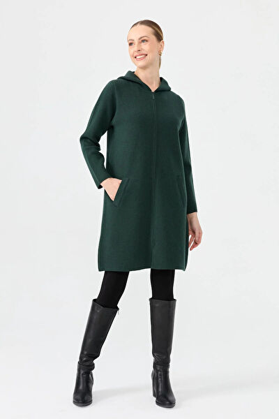 Desen Triko Kadın Kaban