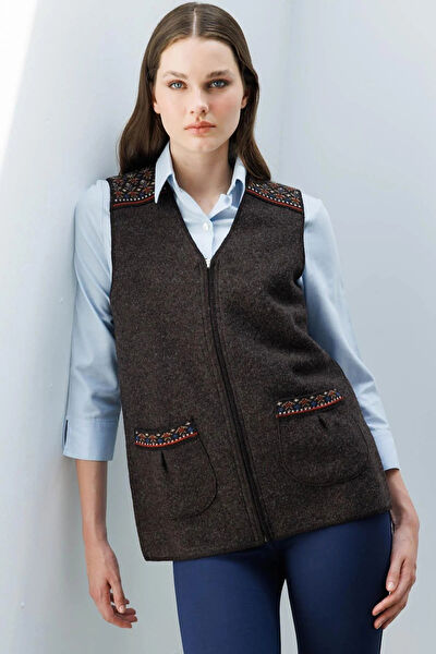 Desen Triko Kadın Yelek