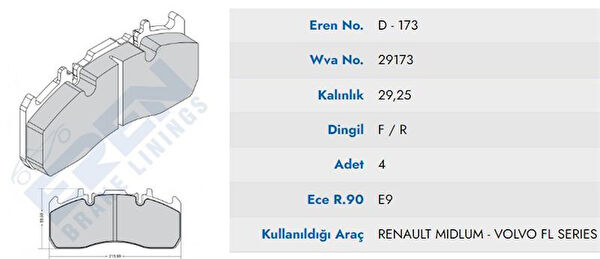 EREN BALATA Fren Balataları