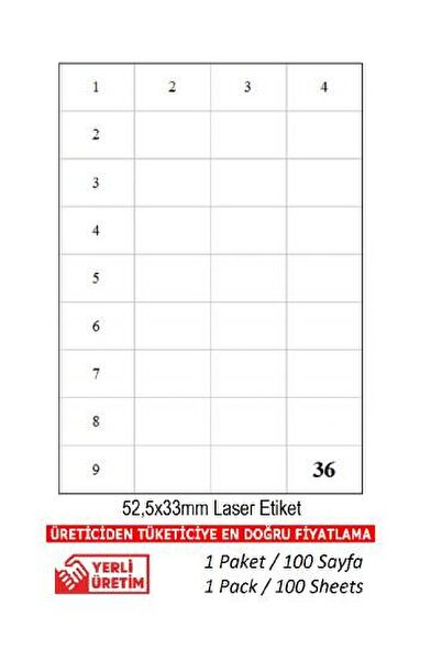 A1 Etiket Etiket, Sticker