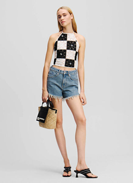 Karl Lagerfeld Jeans Kadın Şort, Bermuda, Kapri
