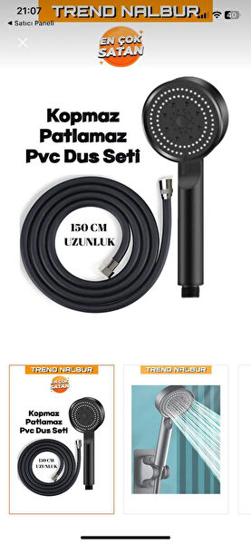 RUDİS ARMATÜR Duş Başlığı, Spirali, Seti