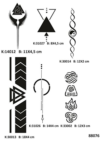 Airbrush Tattoo Geçici Dövme, Şablonları