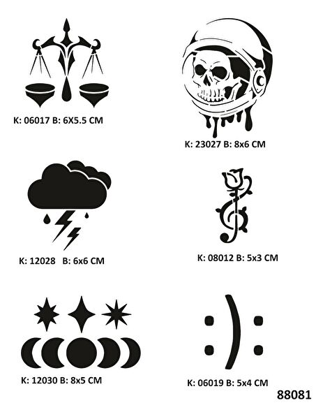 Airbrush Tattoo Geçici Dövme, Şablonları