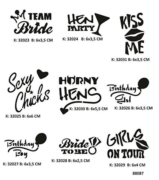 Airbrush Tattoo Geçici Dövme, Şablonları