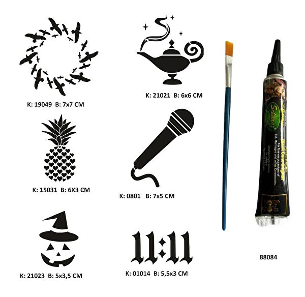 Airbrush Tattoo Geçici Dövme, Şablonları