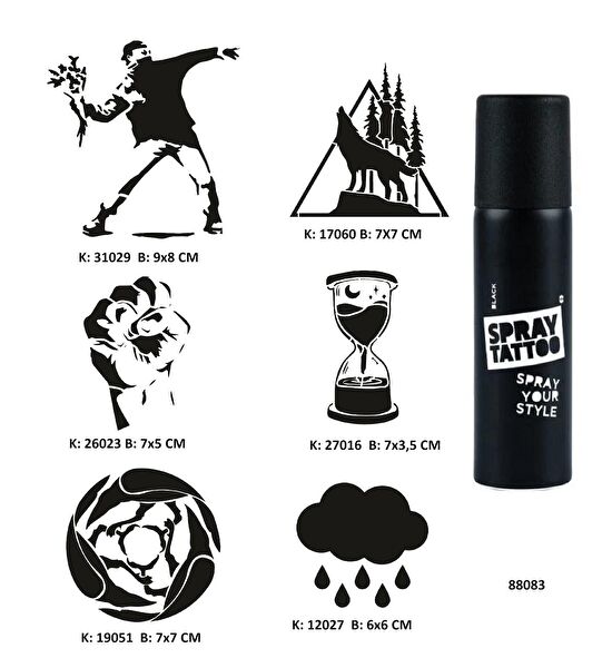 Airbrush Tattoo Geçici Dövme, Şablonları