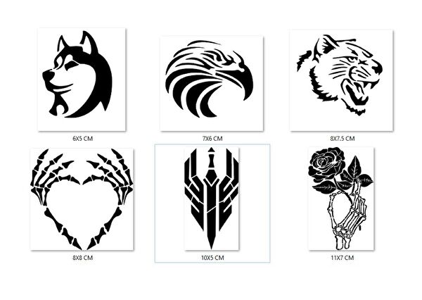 Endeks Ticaret Geçici Dövme, Şablonları