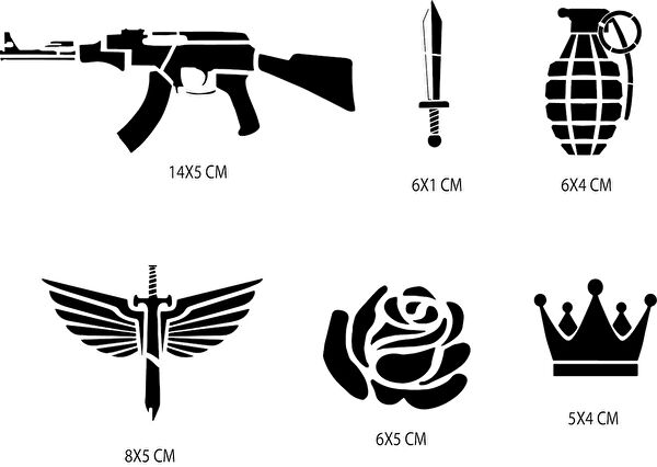 Endeks Ticaret Geçici Dövme, Şablonları