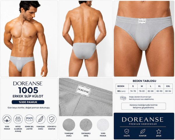 DOREANSE Erkek Boxer, Slip, Külot
