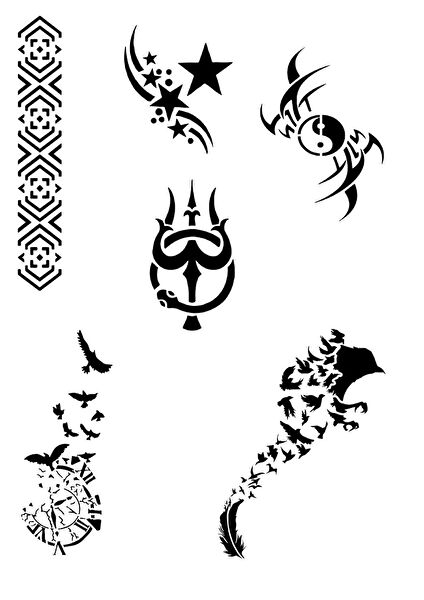 Airbrush Tattoo Geçici Dövme, Şablonları