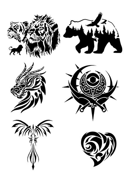 Airbrush Tattoo Geçici Dövme, Şablonları