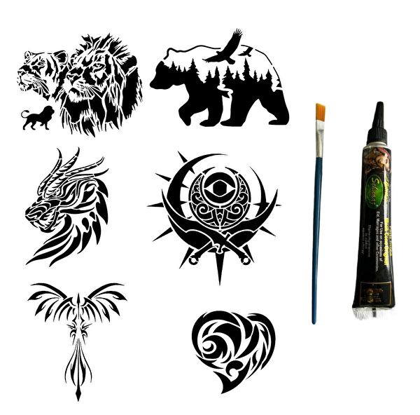 Airbrush Tattoo Geçici Dövme, Şablonları