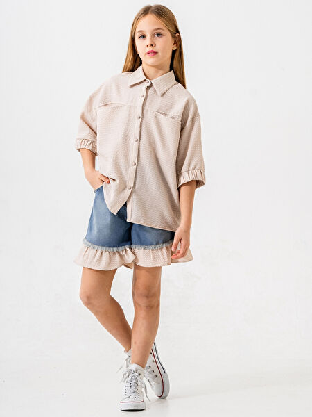 Giyicem Tekstile Kız Çocuk Gömlek