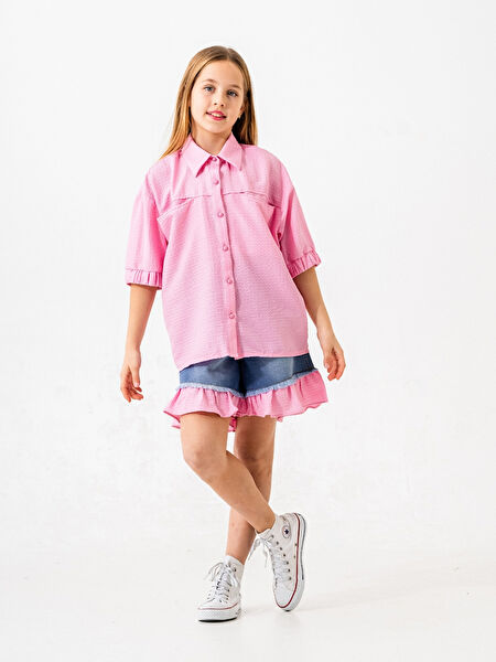 Giyicem Tekstile Kız Çocuk Gömlek