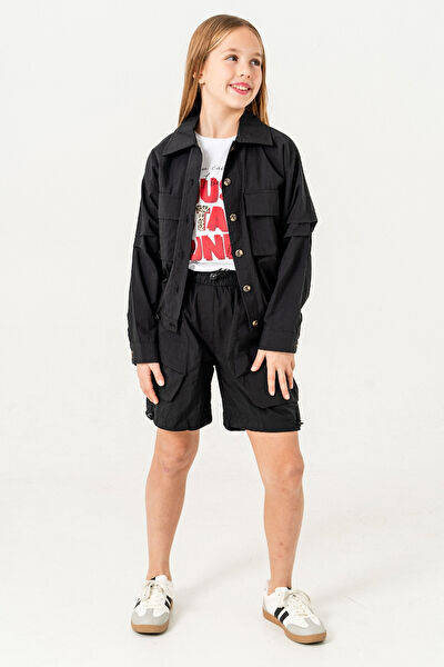 Giyicem Tekstile Kız Çocuk Şort, Bermuda, Kapri