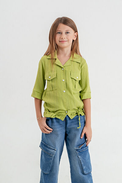 Giyicem Tekstile Kız Çocuk Gömlek