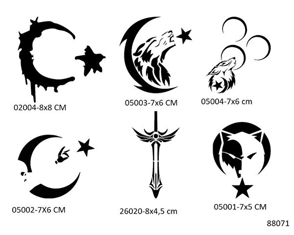 Airbrush Tattoo Geçici Dövme, Şablonları