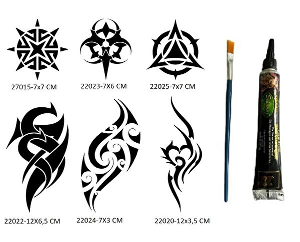 Airbrush Tattoo Geçici Dövme, Şablonları