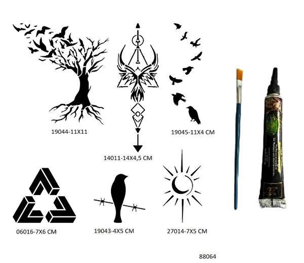 Airbrush Tattoo Geçici Dövme, Şablonları