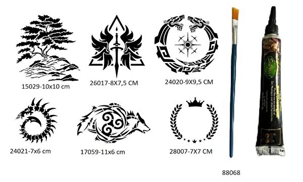 Airbrush Tattoo Geçici Dövme, Şablonları