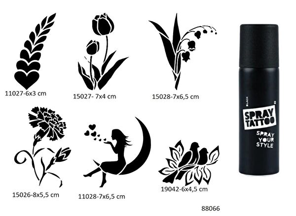 Airbrush Tattoo Geçici Dövme, Şablonları