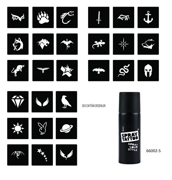 Endeks Ticaret Geçici Dövme, Şablonları