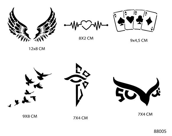 Endeks Ticaret Geçici Dövme, Şablonları