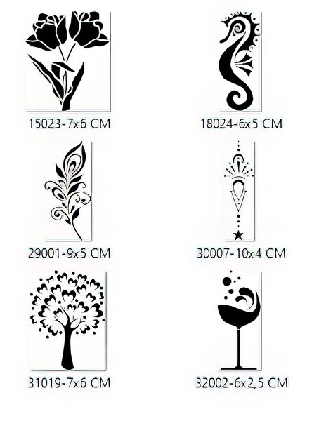 Endeks Ticaret Geçici Dövme, Şablonları