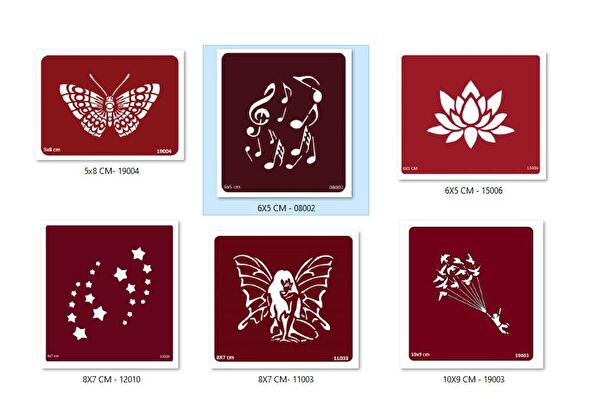 Endeks Ticaret Geçici Dövme, Şablonları