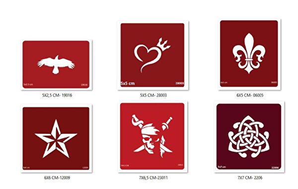 Endeks Ticaret Geçici Dövme, Şablonları