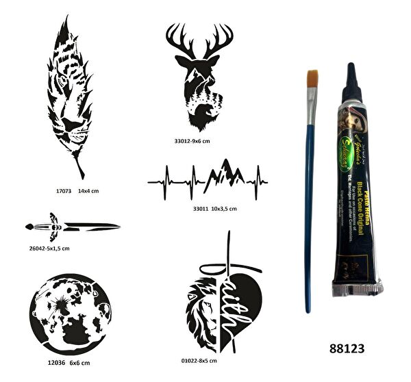 Airbrush Tattoo Geçici Dövme, Şablonları