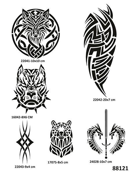 Airbrush Tattoo Geçici Dövme, Şablonları