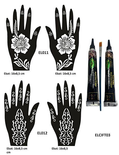 Airbrush Tattoo Geçici Dövme, Şablonları