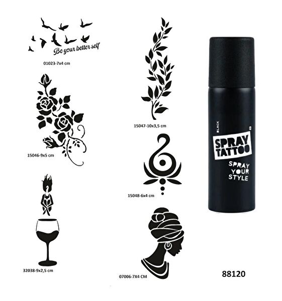 Airbrush Tattoo Geçici Dövme, Şablonları