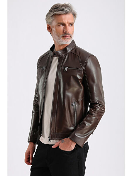 Maroquin Leather Erkek Mont, Kaban