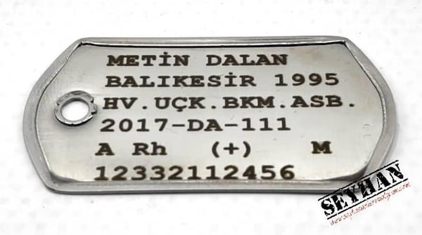 Seyhan Askeri Malzeme Kolye, Zincir, Künye