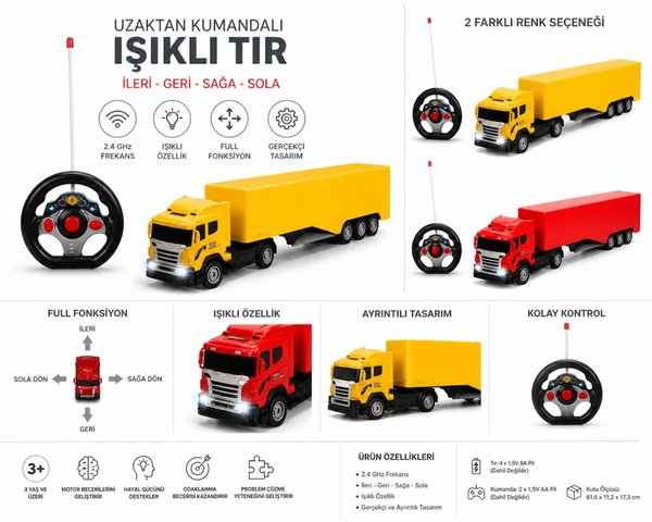 K-yonlineticareT Oyuncak Kamyon, İş Makineleri