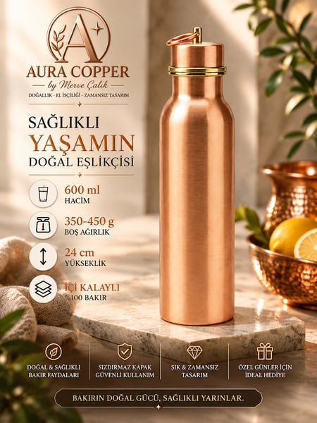 Aura Copper Sporcu Suluğu, Matara, Shaker