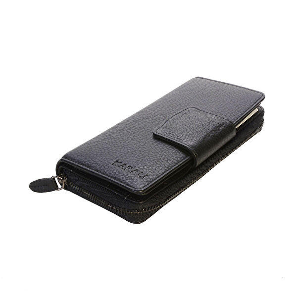 Karalı Deri Kadın Cüzdan