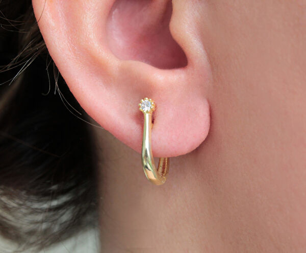 Besen Gümüş Küpe