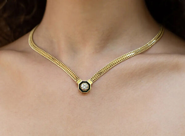 Safir Mücevher Altın Kolye