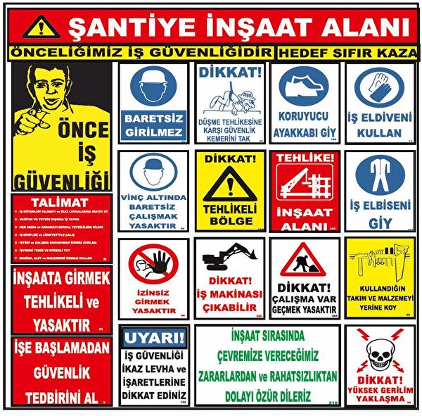 Yıldırım Güvenlik Uyarı İşaretleri, İş Güvenliği Levhaları